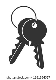 Logo flat simple silhouette isolated icon key on white background .