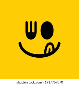Logo Flat Smile Delicious Food