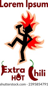 Logo or flier of chili pepper product that sets the mouth and butt of the eater on fire.