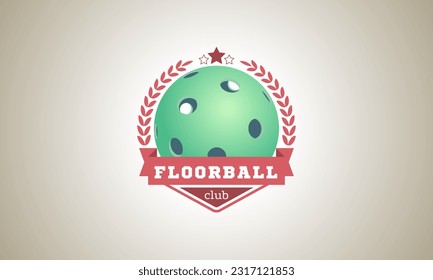 Logo of the floorball game. Light background. The emblem.