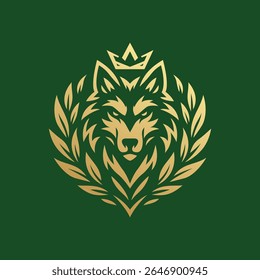 Logo The Floral Alpha. A noble wolf crowned with floral elements, symbolizing leadership, wild beauty, and harmony with nature.
