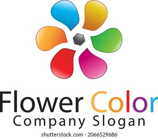 Logo with a flower Free Vector