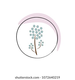 logo flower with inflorescences graphics