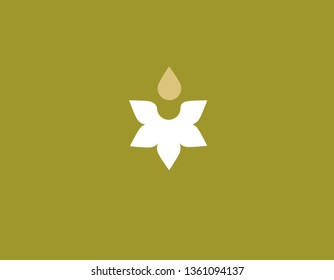 Logo of the flower lipestka and a drop of oil for a company relax