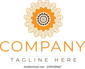 Logo Flower mandala Company with Tagline