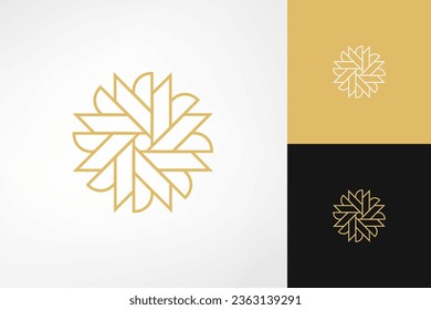 Logo flower petals composed of the letter N rotated. Geometric and beautiful organic logo. A unique logo is suitable for ornaments, patterns or logos for fashion, cosmetic, salon, art, retail, spa com