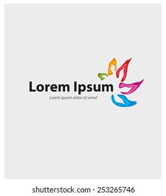 logo with flower petals element