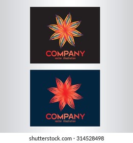 logo flower red vector illustration