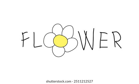 The logo of a flower shop or children's toy store, designed in the style of a child's drawing.