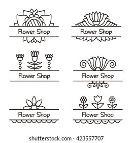Logo. Flower shop. Vector illustration.