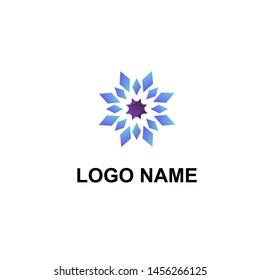logo flower templates with circle style and gradient color