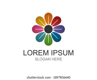 The logo is a flower that blooms so beautifully with an interesting mix of colors and gradations
