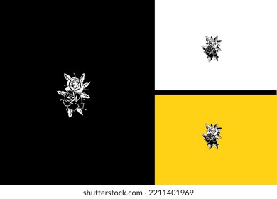 diseño de línea de ilustración de vector de flores de logotipo