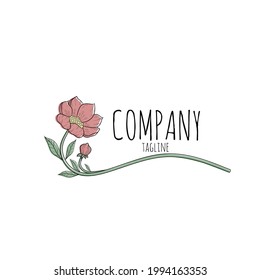 logo with flowers in bloom
