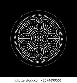 logo flowers design geometric style
