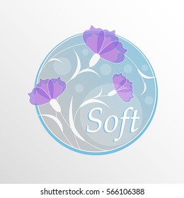 logo with flowers on a blue background