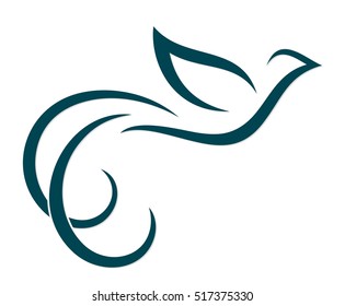 Logo of flying bird. 