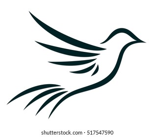 Logo of flying bird. 