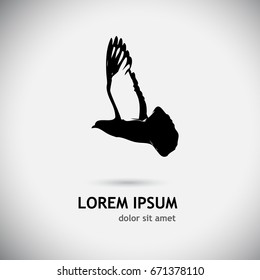 Logo flying bird. dove. Vector
