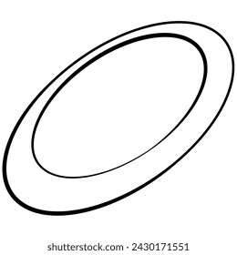 Logo fliegender Scheibenring, Buchstabe oder Scheibenperspektive