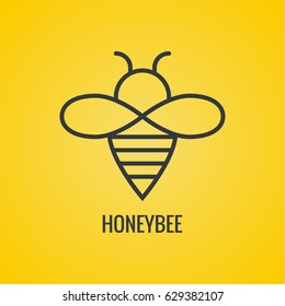 Logo flying honeybee. 