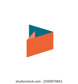 Paleta divertida del origami del papel del doblez del logotipo con el fondo en blanco