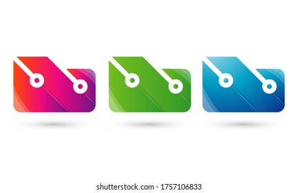 logo folder with technology in a modern style, it is suitable for technology company logos,brand tech,business,icon app,web .etc