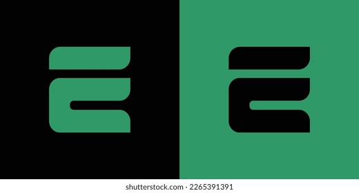 logo font E abstract design modern and unique