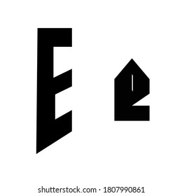 logo font E with minimal concept design