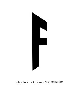 logo font F with minimal concept design