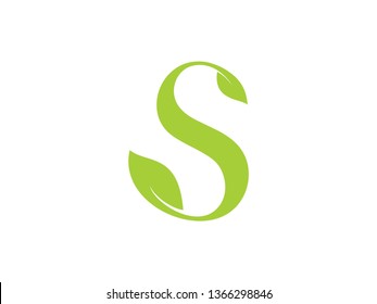 logo font leaf and letter S