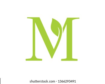 logo font leaf m