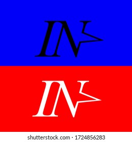 logo font lettered IN. suitable for indicating the direction of entry
