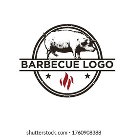 logo for food barbecues with the concept of black and white plus a little red to add to the impression of more accentuating the fire for barbecues.