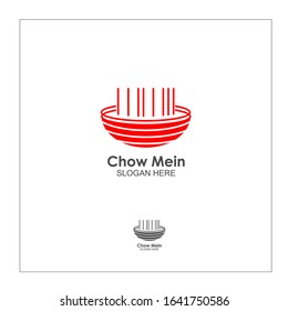logo food. Cafe or restaurant . Chow Mein, ramen or noodle . Logo vector svg