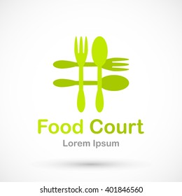 Logo food court vector isolated on background