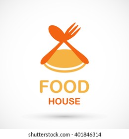 Logo  food house vector isolated on background