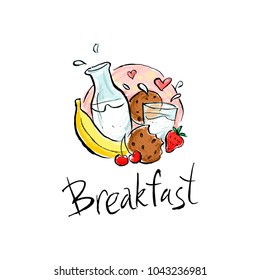 Logo of the food set for breakfast.