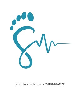 logo foot points medical line art vektor