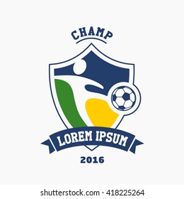 Logo Football Champ. Abstract Football Soccer Logo Design.