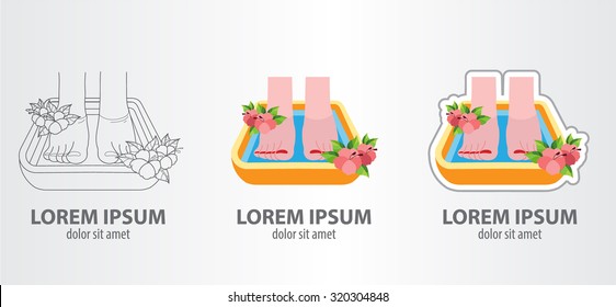 Logo footbath, contour logo, stroke logo