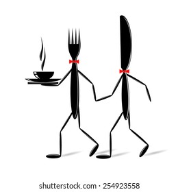 logo. The fork and a knife go with hot food