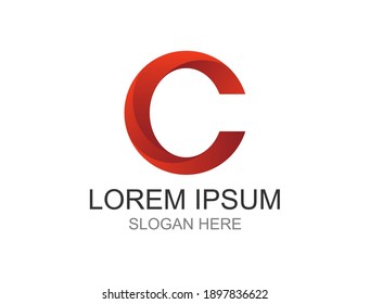 The logo is in the form of alphabet C with very beautiful red gradations

