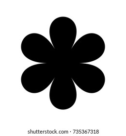 Logo in the form of a black silhouette of a flower with petals. Black outline image. Vector illustration