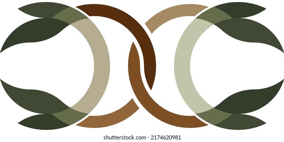 Logo In The Form Of A Chain Of Leaves With Interlocking Branches
