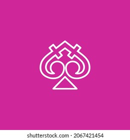 das Logo ist in Form eines Klappers. innen ist ein Bild einer Batik.