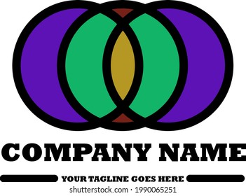 logotipo en forma de combinación de círculos con colores modernos