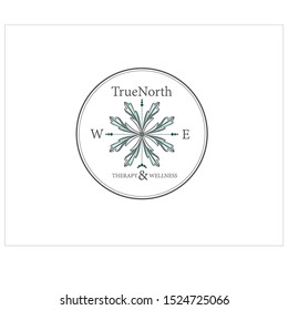 logo in the form of a compass, compass of oak leaves