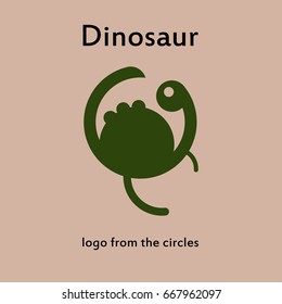 Logo in the form of a dinosaur, from circles