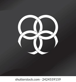 The logo is in the form of a double number eight with a pointed ribbon concept
